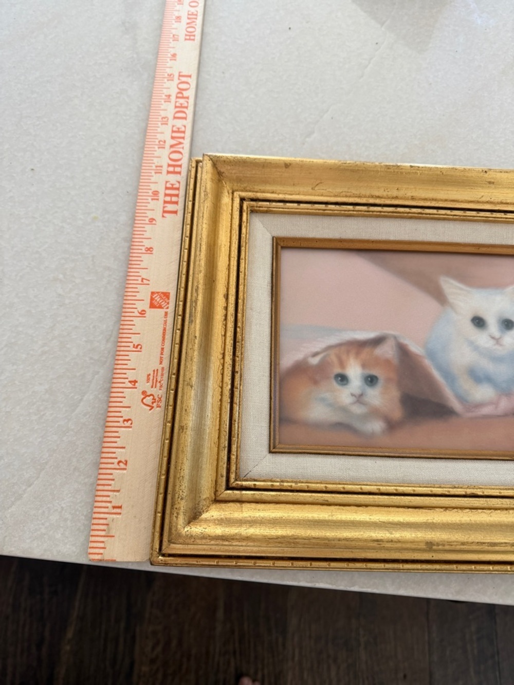 Vintage signed Dorothy Hutsler Kitten painting in Gold Gilded Frame - - Picture 10 of 10